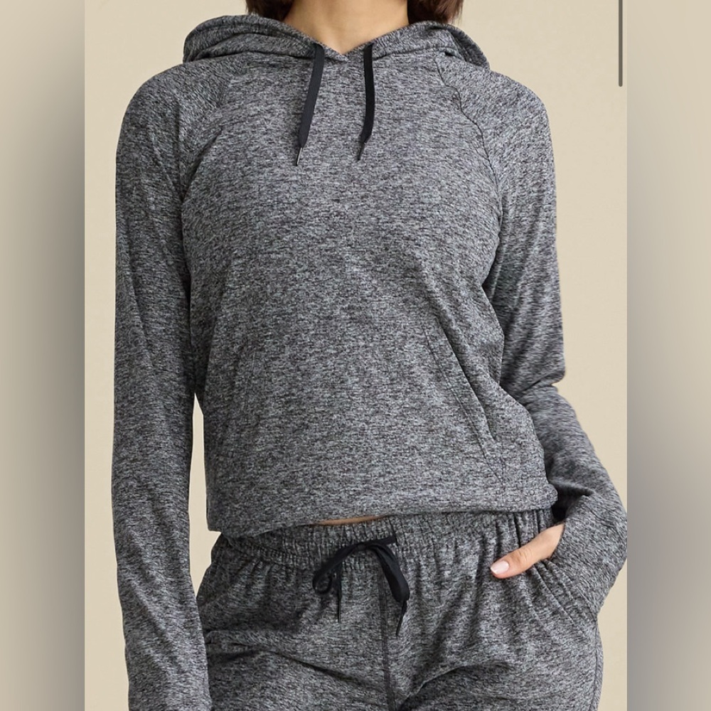 Outdoor Voices CloudKnit Sweatpant/ Sweatshirt Green Heather Soft Lounge set M